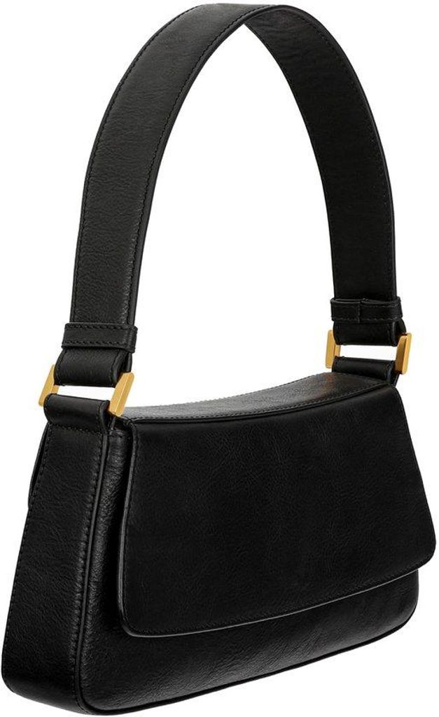 Lederhandtas Damen Schultertasche Schwarz Lederschutz