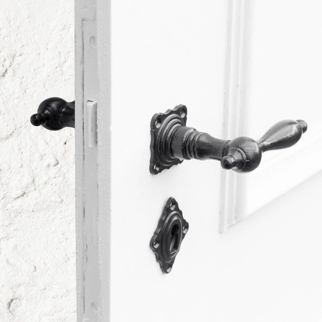 Drückergarnitur für Zimmertüren, edles design | BB | Eisen schwarz