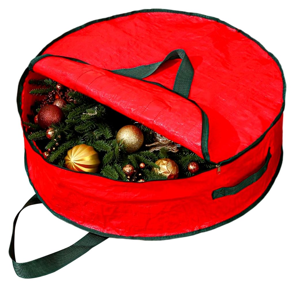 Aufbewahrungstasche für Kränze, große Tasche für Weihnachtskränze | wasserdichte Tasche mit Reißverschluss zur Organisation von Deko für Par...