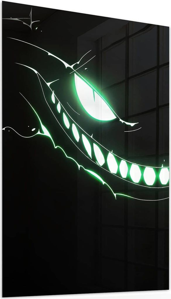 Glasbild 60x90cm in XXL für Wohnzimmer, Schlafzimmer Motiv Grinsendes Gesicht