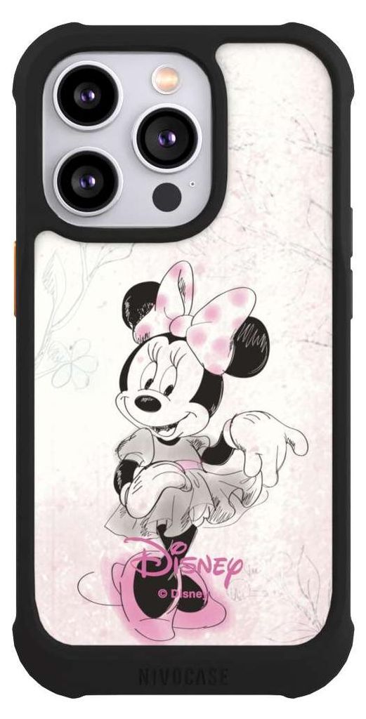 NIVOCASE Hülle für Apple iPhone 14 Pro Stoßfeste Handyhülle NIVOmax Case Schwarz Disney Minnie Mouse Vintage