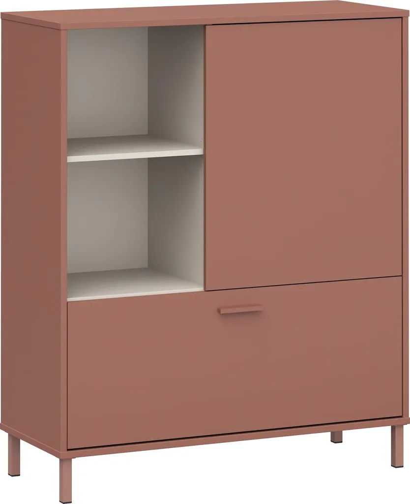 Grand Buffet de Rangement MILLES Terrakotta - Commode Haute 125cm - 4
