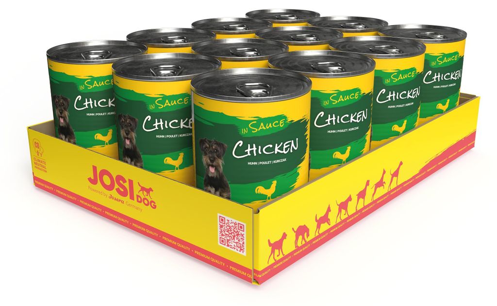 JosiDog Chicken in Sauce, 12 x 415 g, Nassfutter für Hunde, Produktbild 