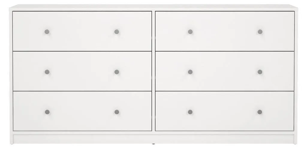Commode large 6 tiroirs LISE 143 cm au style scandinave épuré