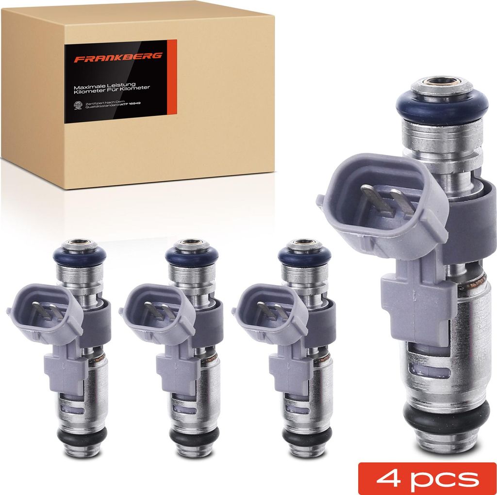 Frankberg 4x Einspritzventil Einspritzdüse für Citroën C2 C3 I C4 I Peugeot 206 SW 207 307 SW 1007 1.4L