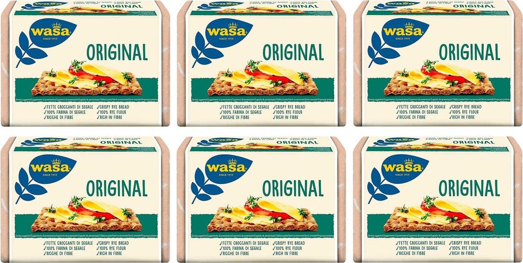 6x Wasa Original,Cracker mit 100% Roggenmehl,Knusprige Produktbild 