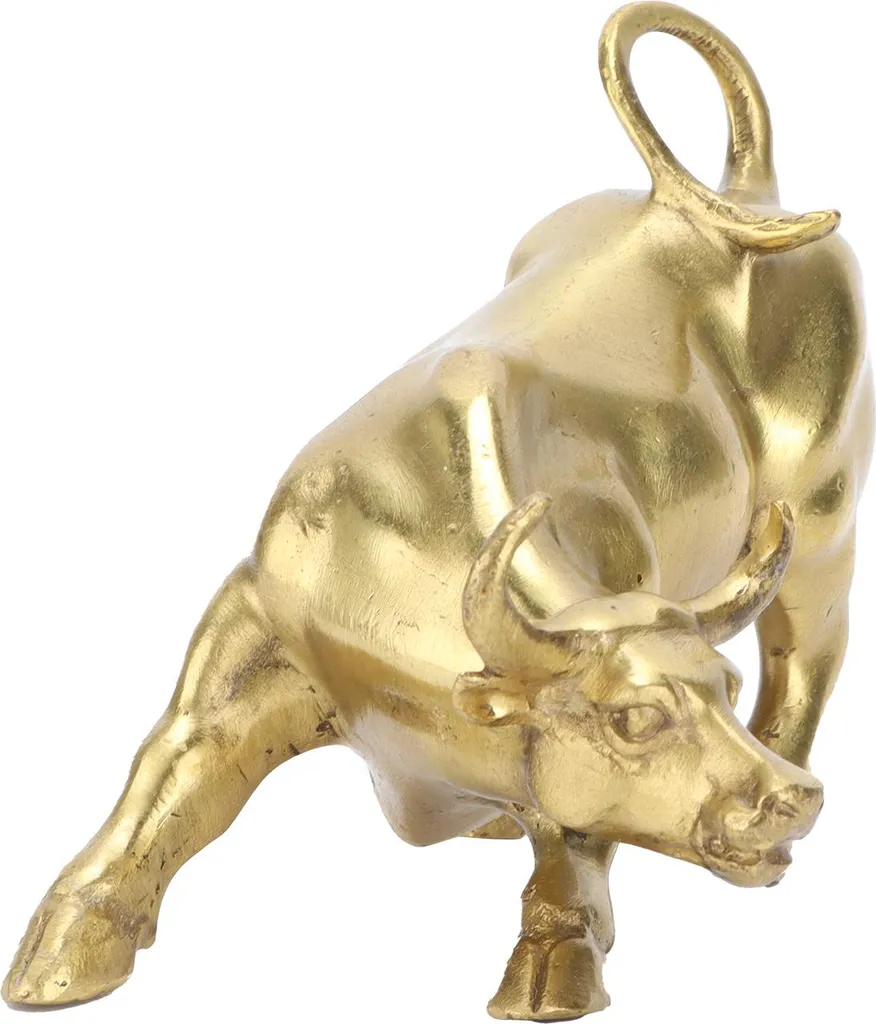Sculpture Animale Taureau en Laiton - Objet Décoration Bureau et Vitrine