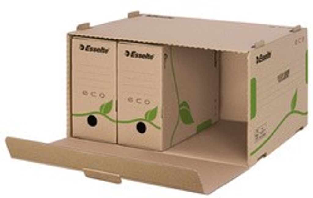 Esselte Archiv-Container ECO für Schachteln, braun aus 100% recycelter Pappe, zu 100% wiederverwertbar, - 10 Stück (623