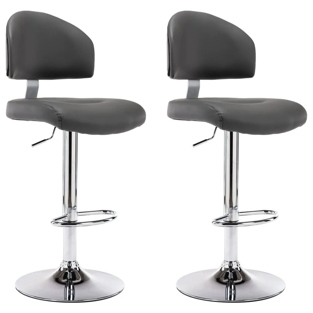 vidaXL Lot de 2 Tabourets de Bar en Simili Cuir Gris Anthracite 24451