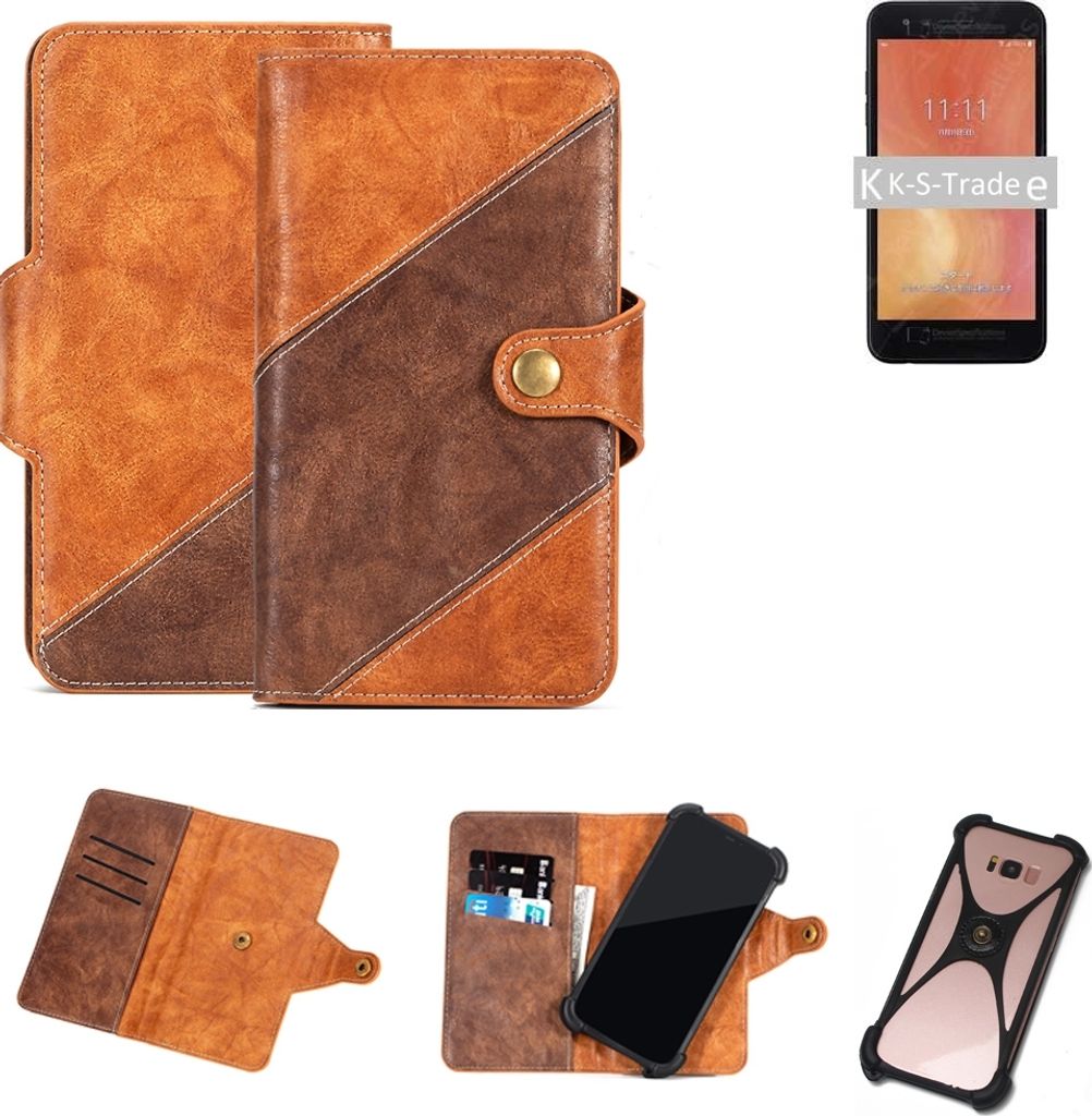 K-S-Trade Handy-Hülle Schutz-Hülle Bookstyle Case Wallet-Case kompatibel mit Huawei Honor Play Handy Cover Bumper Kantenschutz Smartphone