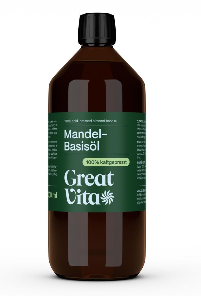 VitaFeel Mandel-Basisöl 1000 ml, vegan | Kosmetik Basis-Öl Produktbild 