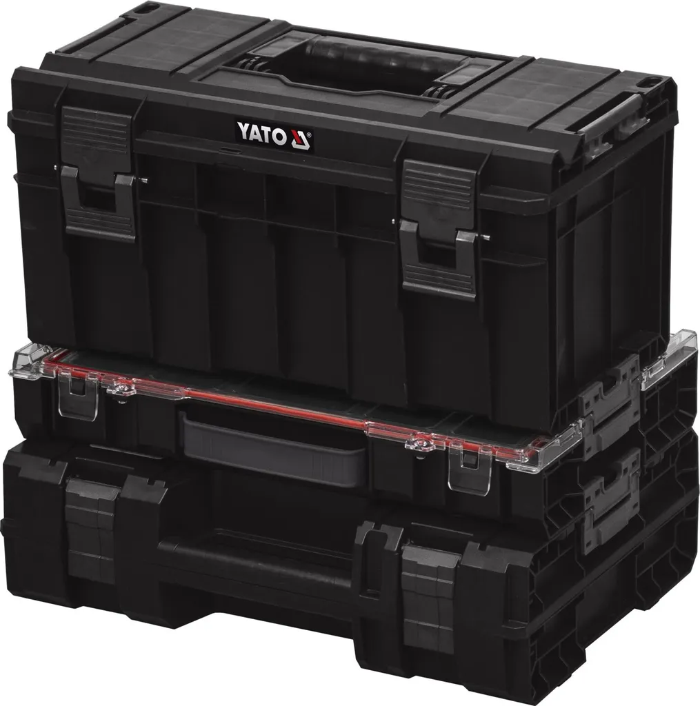 Mallette à outils 420x450x320mm robuste avec 3 compartiments empilables