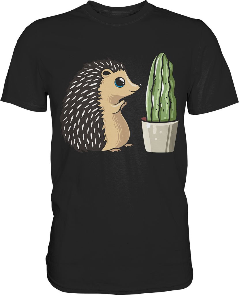 Igel Kaktus Stachel Freundschaft T-Shirt – Black / 3XL Produktbild 