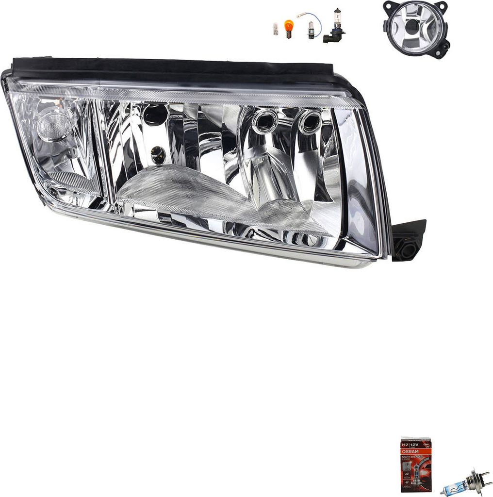 Johns, Scheinwerfer Osram Night Breaker Laser kompatibel zu Skoda Fabia 6Y 09/99-03/08 R 6Y1941016H 6Y1941016C 6Y1941016 7H0941700C 7H0941700B 7H09417