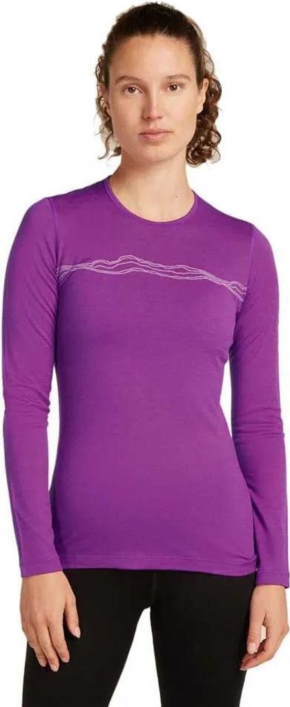 Icebreaker Merino 200 Oasis Mountain Pulse Langarm-baselayer Lila S Damen Lila S