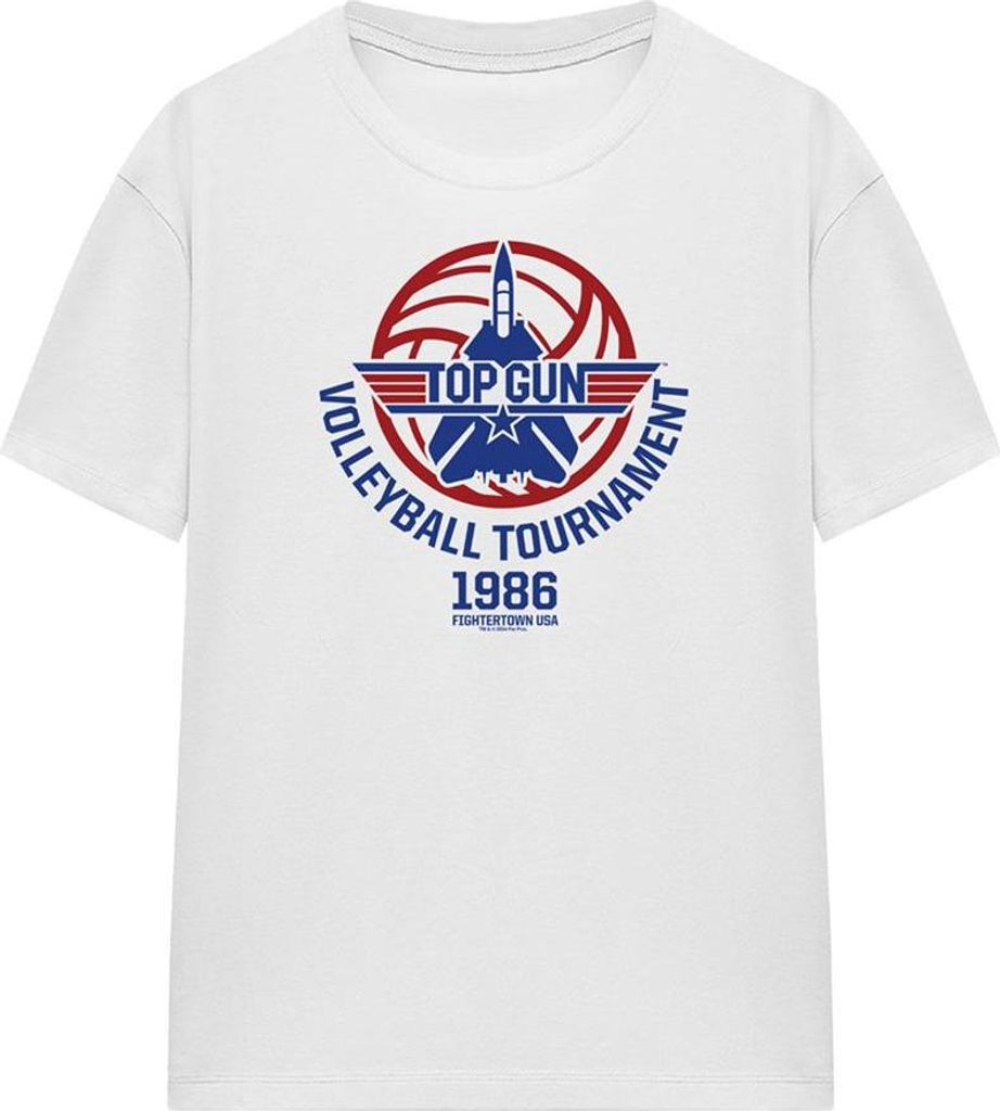 Top Gun - "Volleyball Tournament 1986" T-Shirt für Damen TV27704 (M) (Weiß)