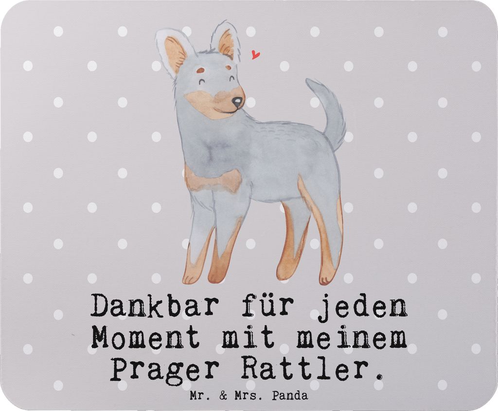 Mr. & Mrs. Panda Mauspad Prager Rattler Moment - Grau Pastell - Geschenk, Mouse Pad, Pincher, Mousepad, mousematte, pc mausunterlage, laptop