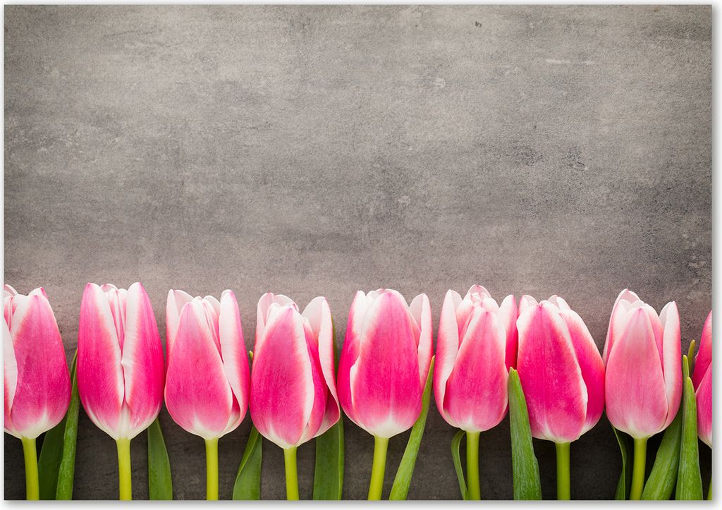 Tulup Leinwandbild - 100x70 cm - Wandkunst - Drucke auf Leinwand - Leinwanddruck - Blumen & Pflanzen - Rosa - Rosa Tulpen