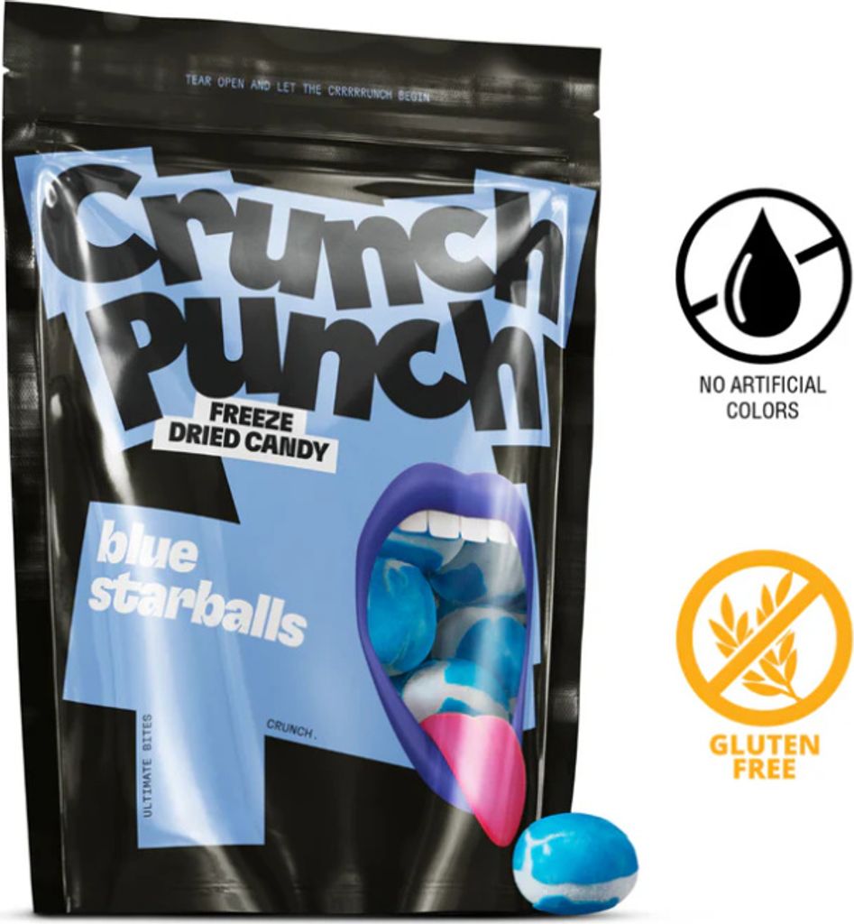 Crunch Punch Freeze Dried Candy Blue Starballs 100g Produktbild 