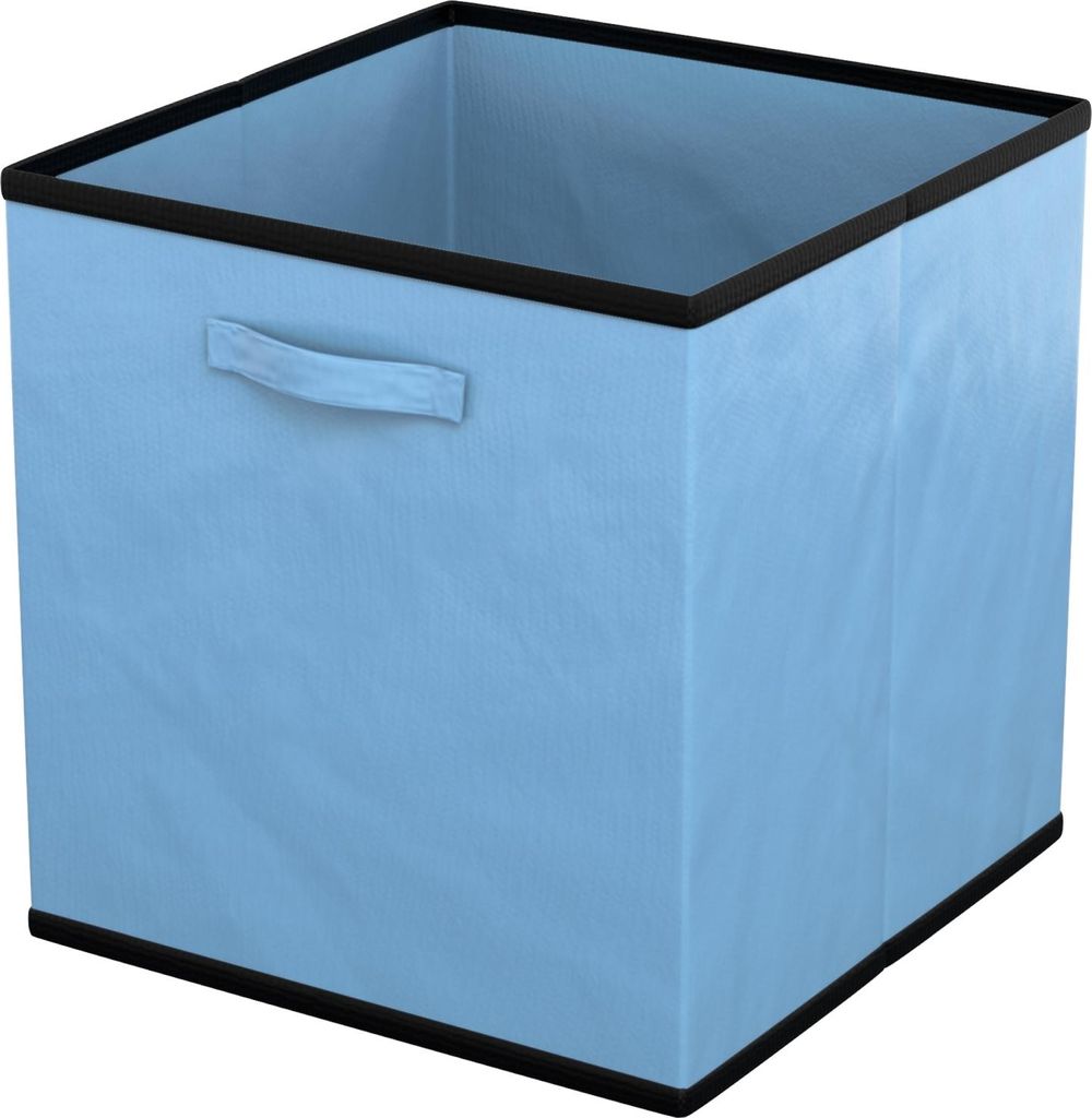 Intirilife 6x faltbare Aufbewahrungs-Stoffbox in Blau - 26.7 x 26.7 x 28 cm - Multifunktionale Sammelbox zum Kombinieren mit Schränken oder Regalen