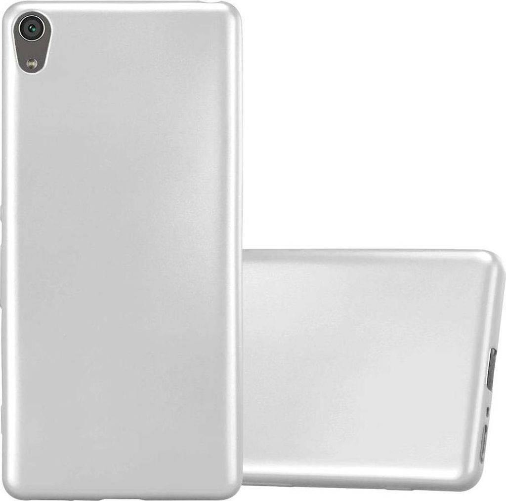 Cadorabo Schutzhülle für Sony Xperia XA Hülle in Silber Handyhülle TPU Silikon Etui Cover Case
