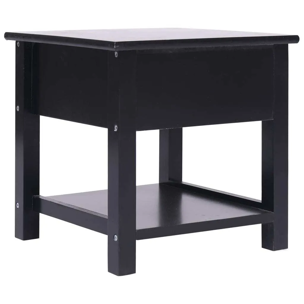 Living Store Tavolino Design Nero 40x40 cm Paulownia | Arredo Moderno
