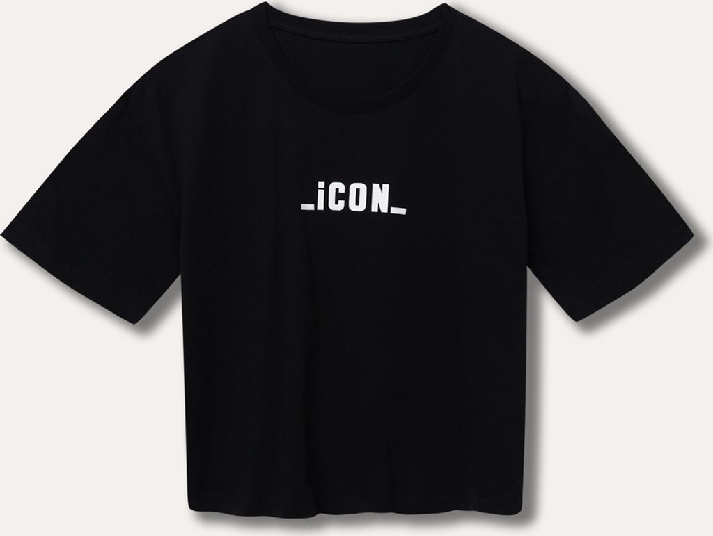 Mädchen-T-Shirt mit kurzen Ärmeln Icon - Schwarz - 152