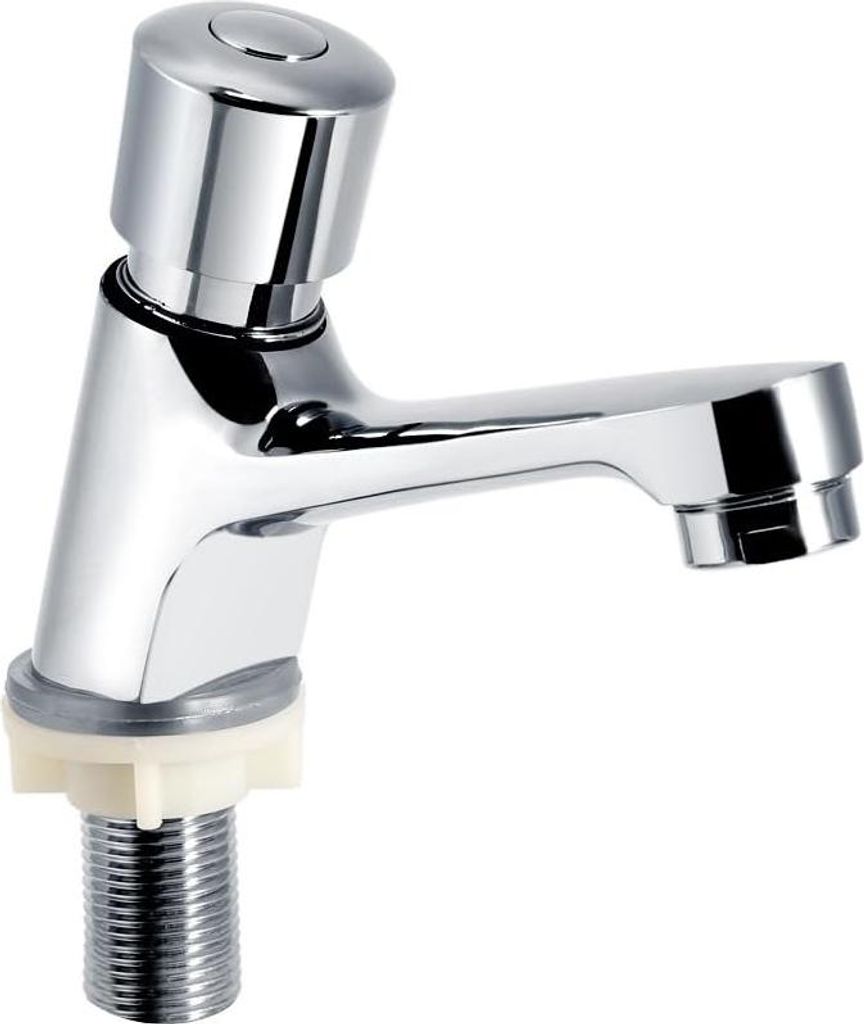 Waschtischarmatur mit 1 Handgriff - Wasserfall - Selbstschließend - Verchromter Stahl - Öffentliche Badezimmer