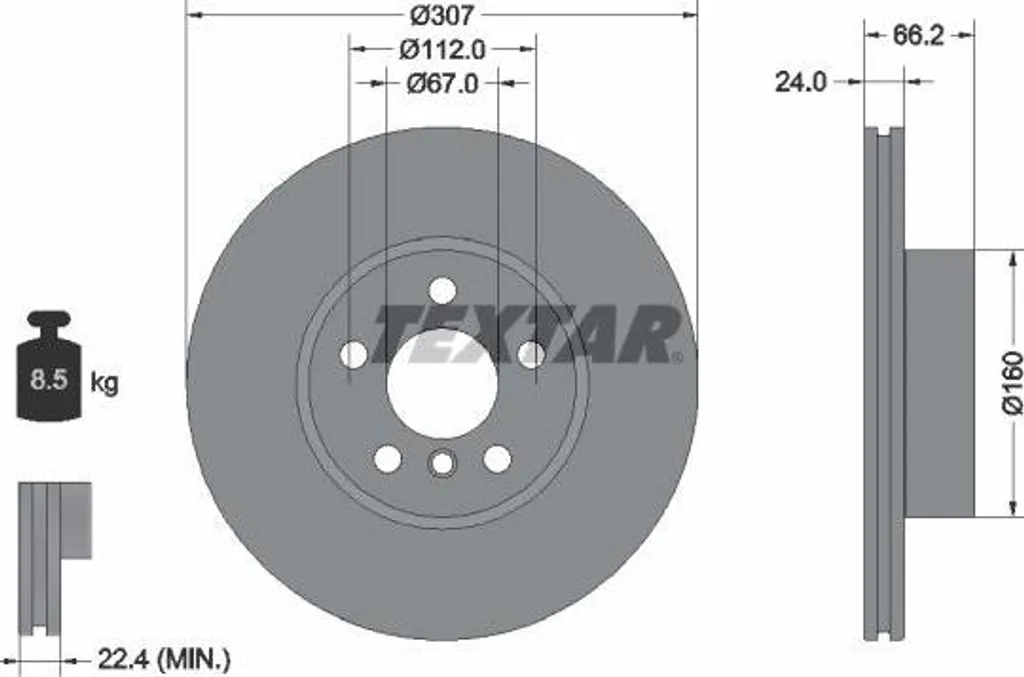 Disque de Frein Haute Performance TEXTAR 92326805 - Standard OE BMW