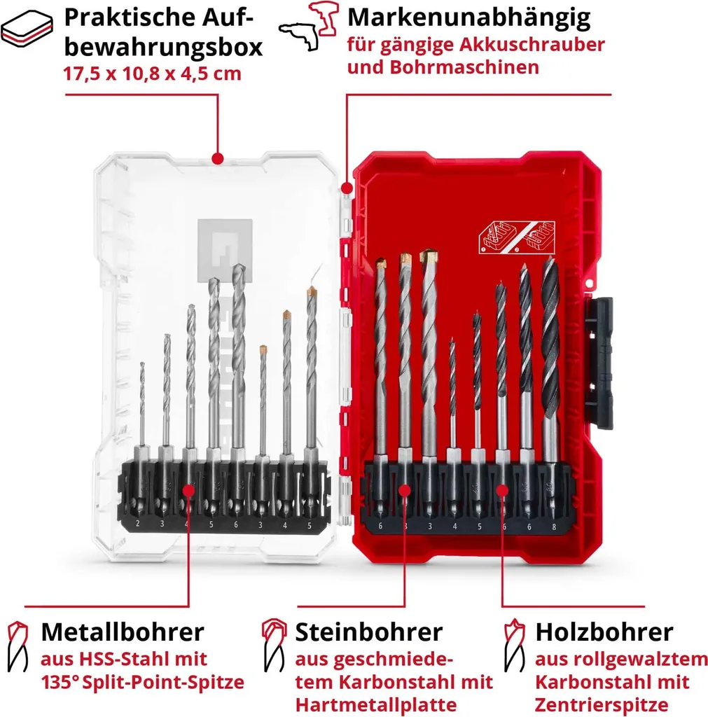 Coffret de perçage bois Einhell 16 pièces pour perceuses et visseuses - 3
