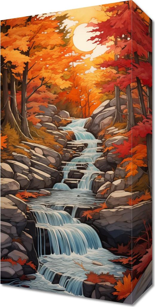 Bild 20x40cm Herbstliche Wasserfälle