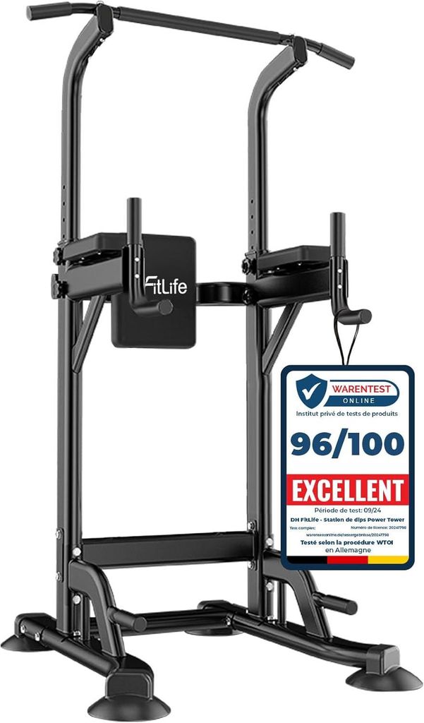 DH FitLife Power Tower Dip Station – Station de Musculation Image du produit 