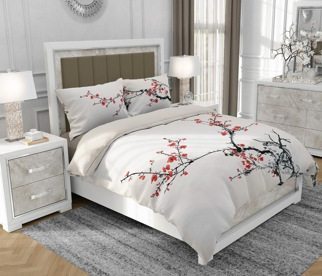 Bettwäsche 160x200 cm + 2x70x80 cm, 3-teilig, 100% Baumwolle, Satin, Reißverschluss, Bunt - SOVIO | So.0261