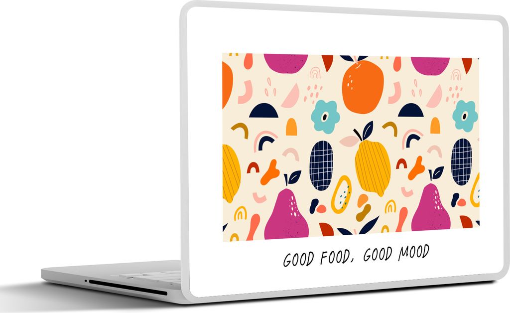 MuchoWow Laptop Aufkleber Sticker Cover Zitate - Sprichwörter - Gutes Essen, gute Laune - Essen 25x18 cm - Laptop-Deko