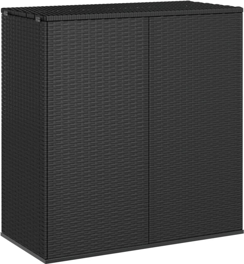 Garten-Kissenbox PE Rattan 100x49x103,5 cm Schwarz