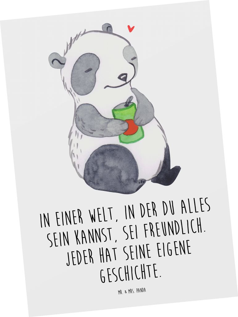 Mr. & Mrs. Panda Postkarte Panda Depression - Weiß - Geschenk, Stimmungstief, Depressiv, Ansichtskarten, Postkarten, Grußkarte, Kunstkarten, bild...