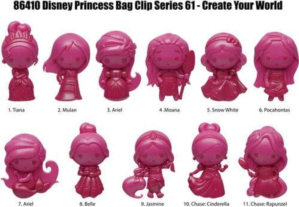 Pendentif 3D Disney Princesses PVC Haute Qualité Série 64 Display 24