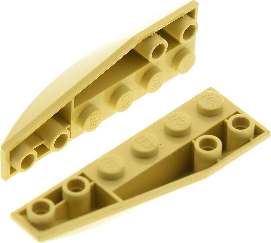 2x Lego Keil Stein 6x2x1 negativ beige schräg links rechts Produktbild 