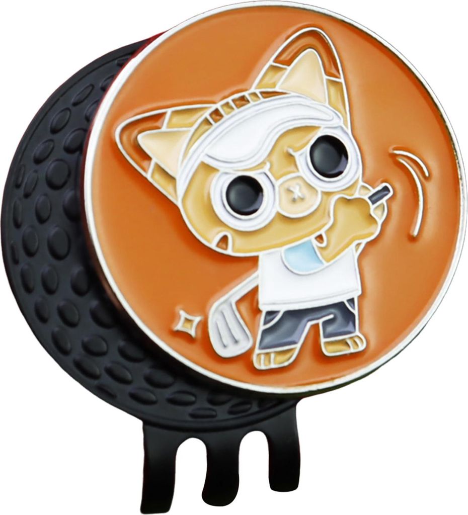 Emaillierter Golfballmarker mit Katzenmotiv, magnetischer Hutclip, für Männer und Frauen, Golferhüte, Hosen, Taschen, Visiere, Gürtel, Metallcl...