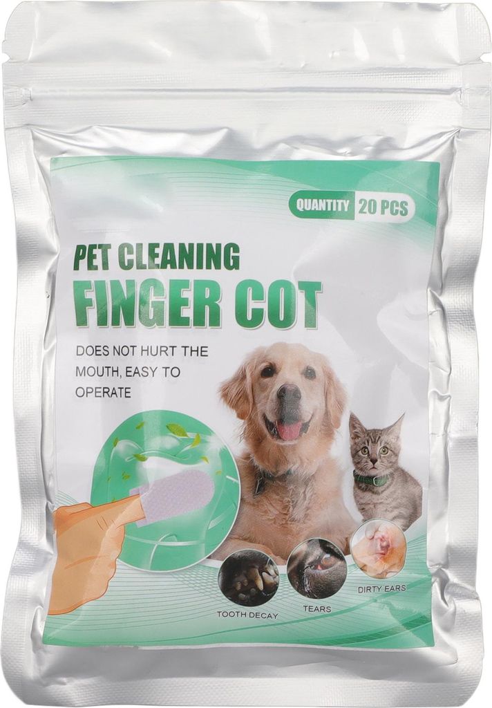 20 Stück Zahnpflege-Fingertücher reduzieren Plaque und Zahnstein, tragbare Mundreinigungs-Zahnpads für Hunde und Katzen