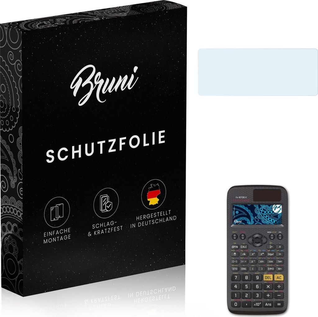 Bruni Basics-Clear 2x Schutzfolie kompatibel mit Casio FX-87DE X Folie