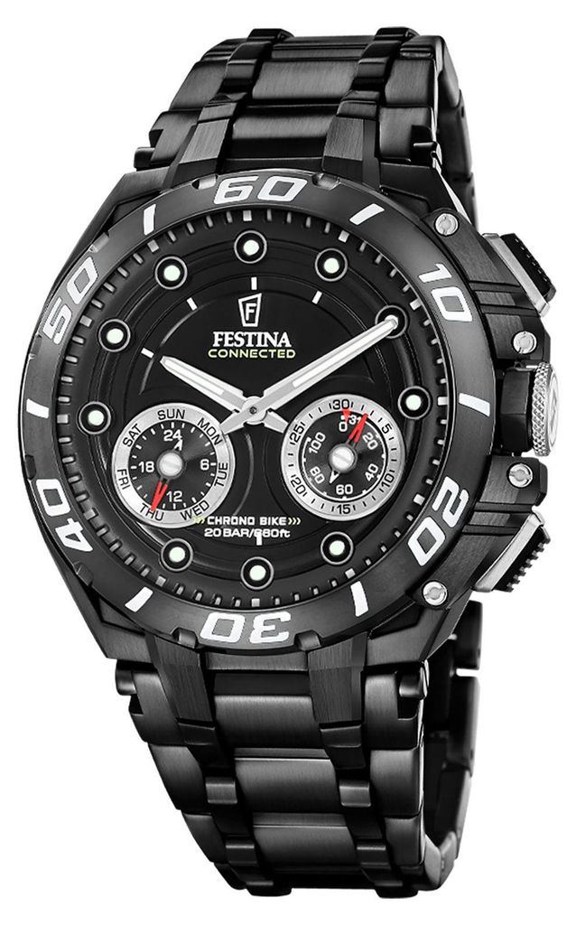 Festina F20762/3 Chrono Bike Connected Chronograph Uhr Herrenuhr Edelstahl Chrono Datum schwarz