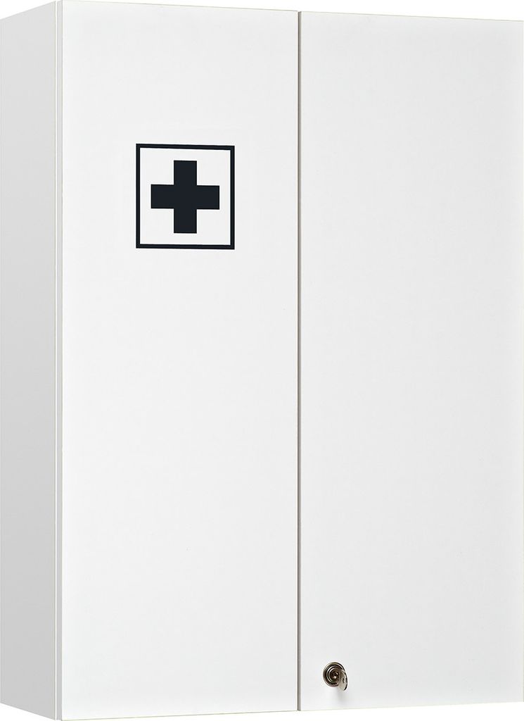 Medizinschrank >Adan< in Weiß aus Glas - 50x70x20cm Zdjęcie produktu 