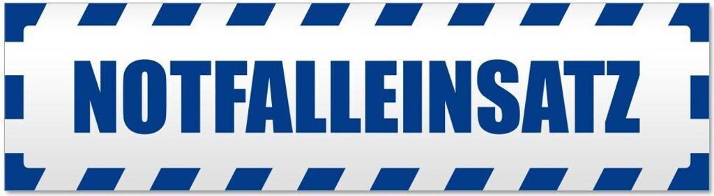 Kiwistar - Autoaufkleber - Verkehrsblau - 30 x 8 cm - Notfalleinsatz gestreift - Hinweis Aufkleber Sticker für Auto, Kfz, Fahrrad, PKW, LKW