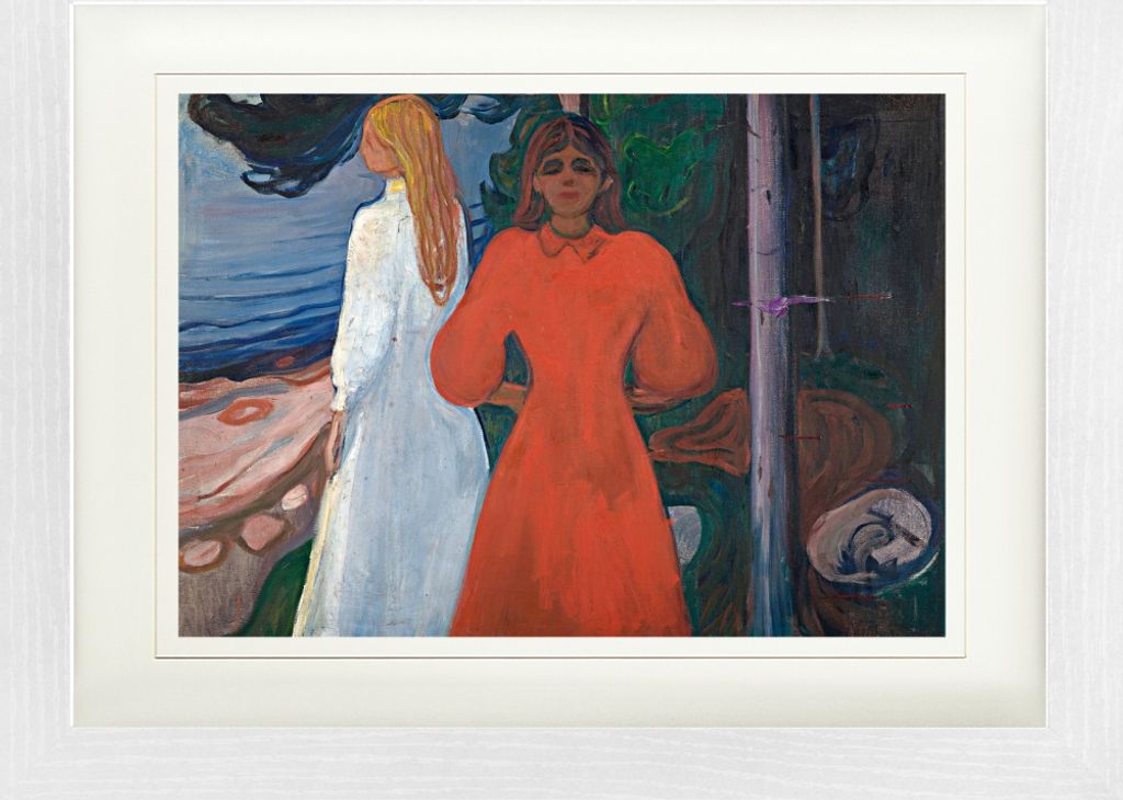 Edvard Munch Gerahmtes Bild Mit Edlem Passepartout | Wand-Bilder | Im Bilderrahmen - Rot Und Weiß, 1899-1900 (30 x 40 cm)