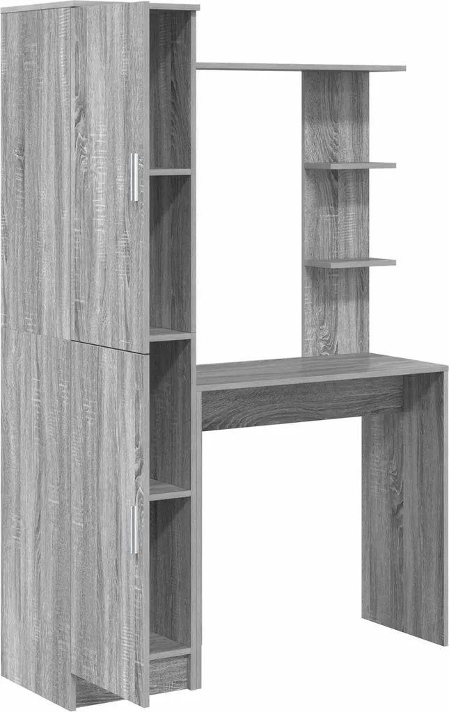 Bureau double gris Sonoma - Ensemble de table d'ordinateur moderne