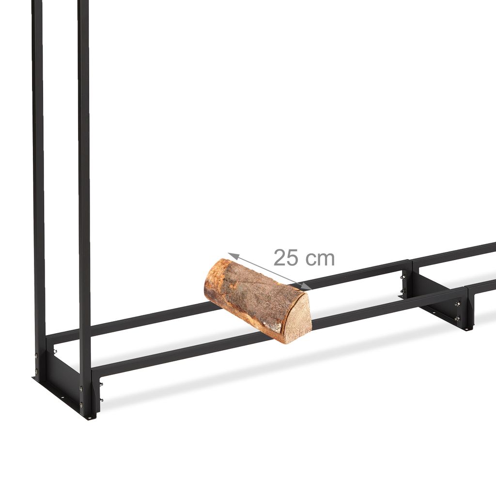 Relaxdays Kaminholzregal 90x110 Cm - Brennholzregal Aus Metall Schwarz
