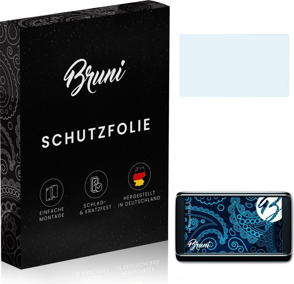 Bruni Basics-Clear 2x Schutzfolie kompatibel mit Navigon 70 Plus Folie