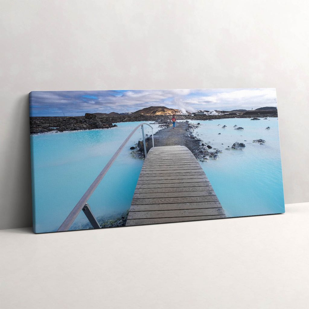 Attraktion in Island – Leinwandbild Wandbild – 120x60 cm – Leinwandbilder – Wandbilder – Schlafzimmer – Flur