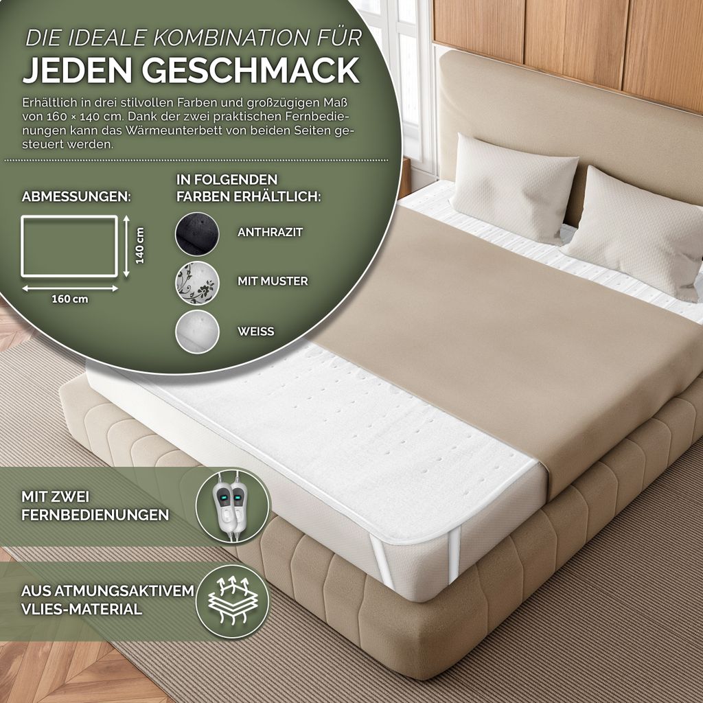 sinnlein® Elektrická elektrická deka 160 x 140 cm - bez Obrázok produktu 6